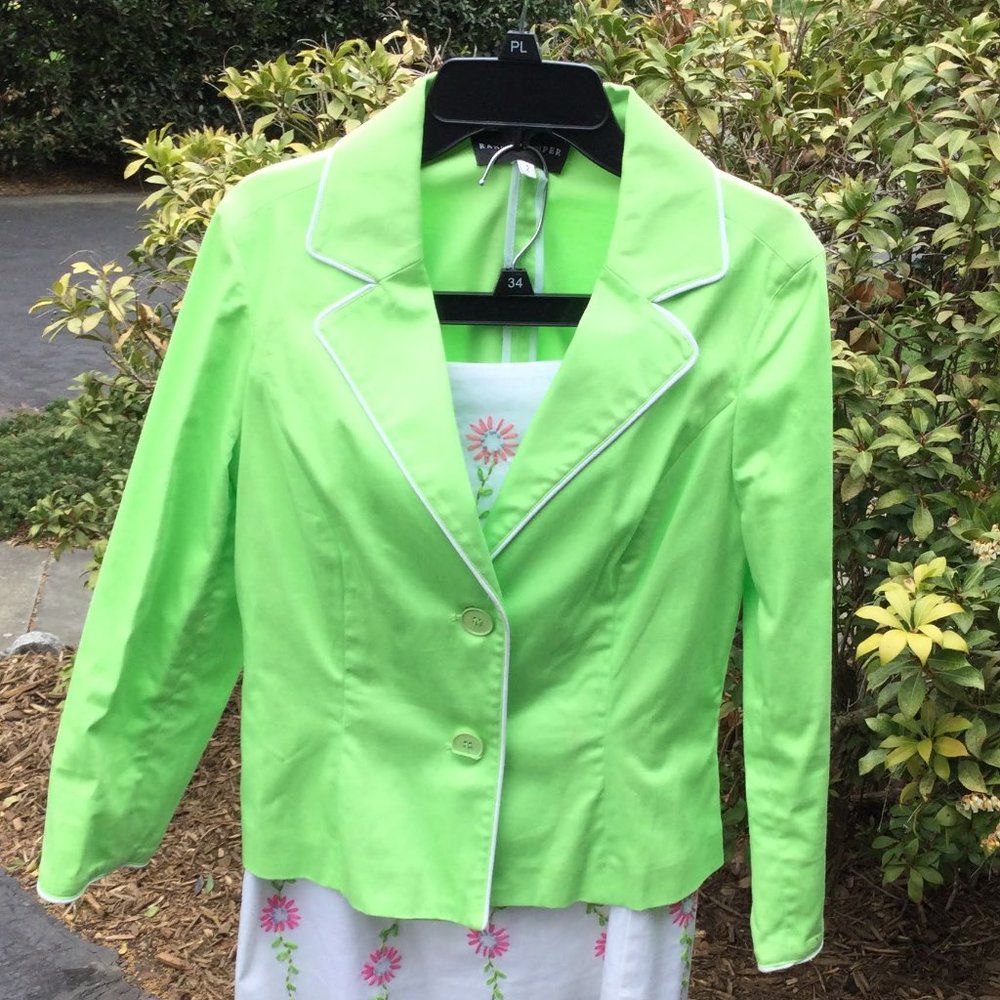Randy Kemper Neon Green White Trimmed Jacket